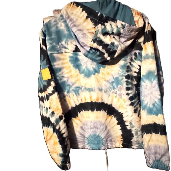 Ivory Ella S Tie-Dye Windbreaker Jacket Hooded Zip-Up Lightweight Rain Coat - Picture 2 of 9
